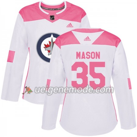 Dame Eishockey Winnipeg Jets Trikot Steve Mason 35 Adidas 2017-2018 Weiß Pink Fashion Authentic
